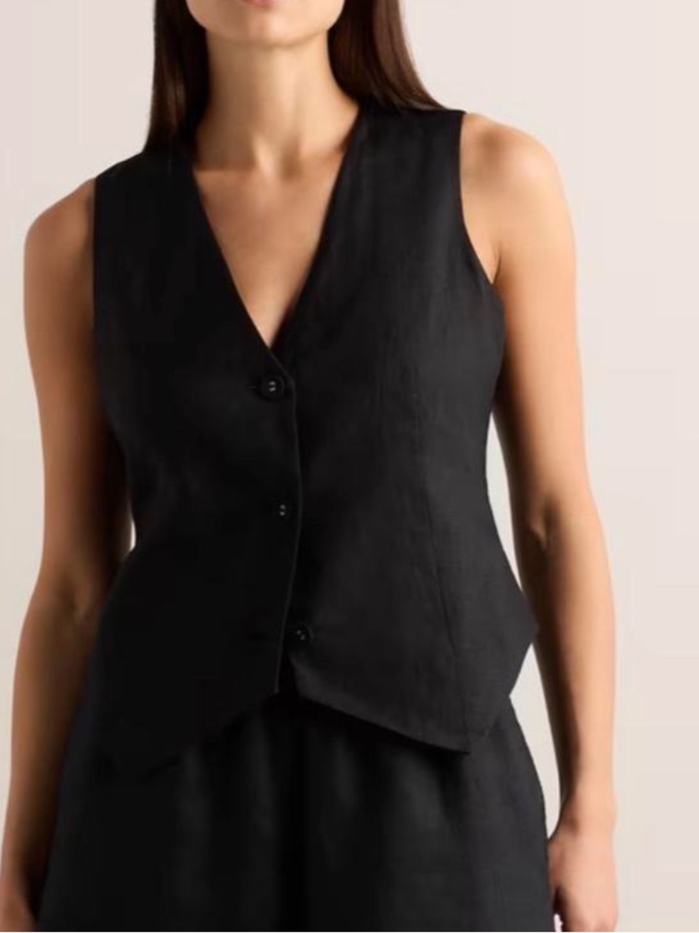 Black Quince 100% European Linen Vest